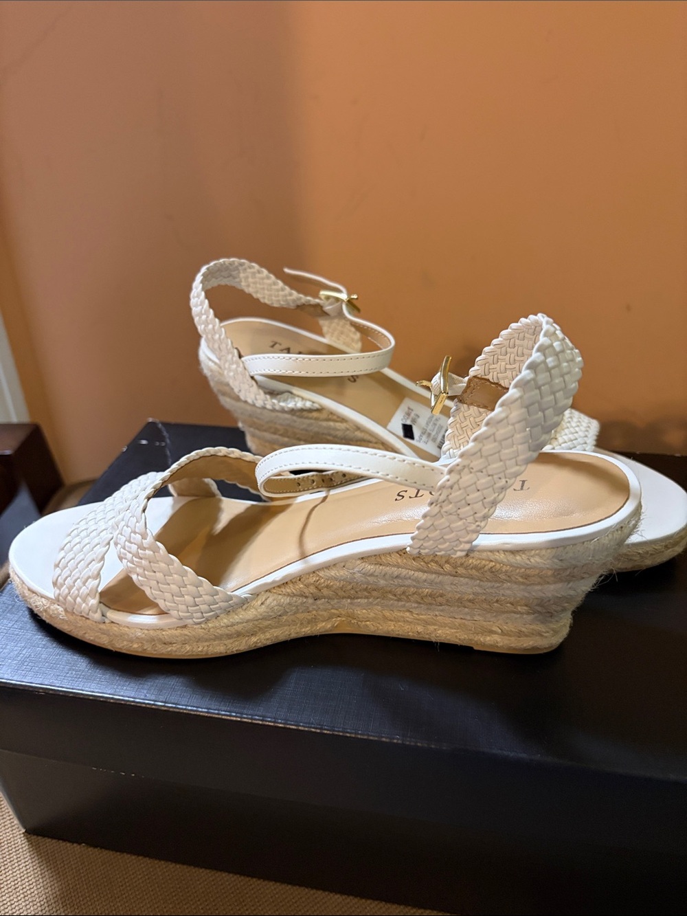 Talbots white wedge heel sandals